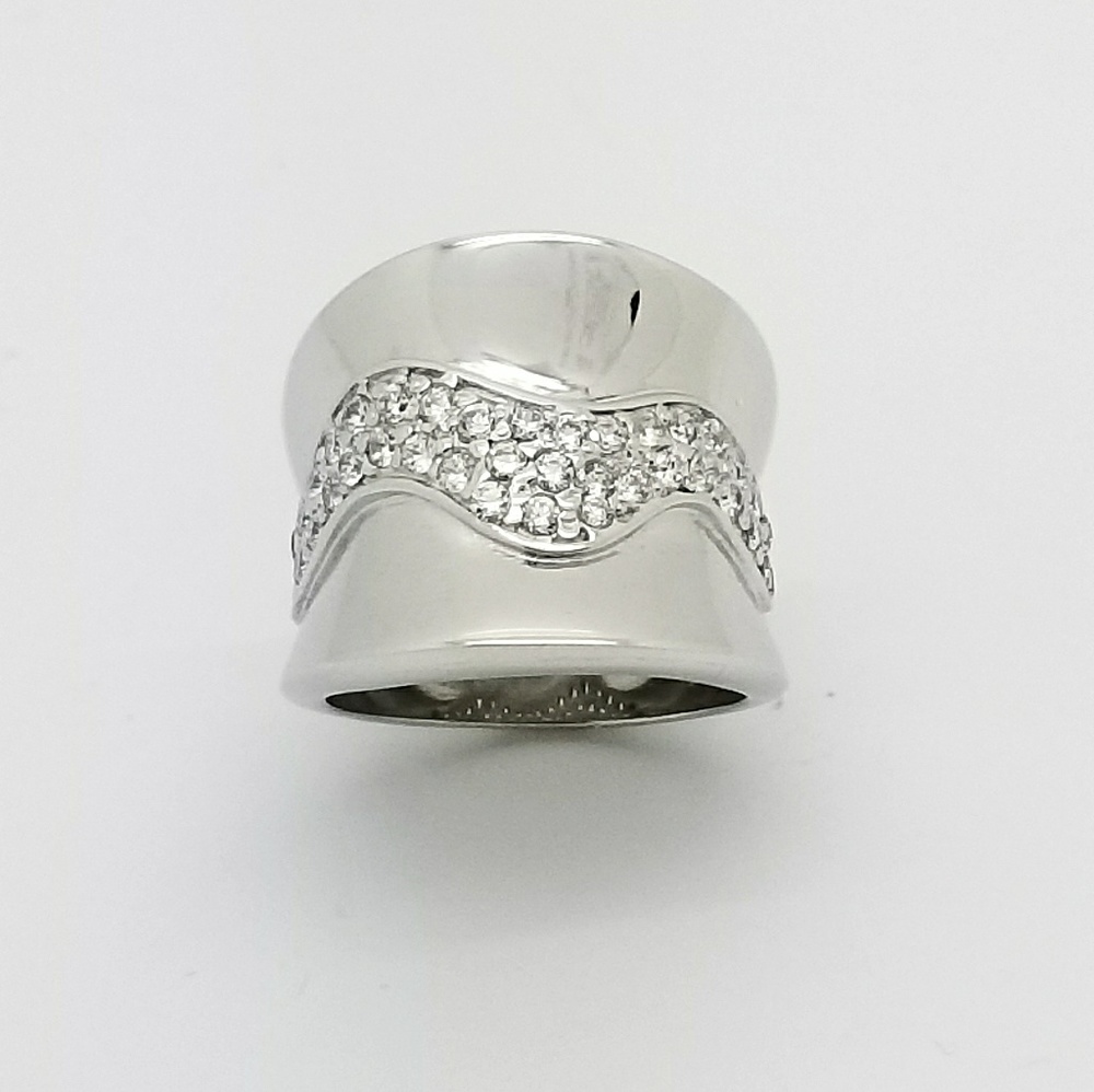 Bali Wave CZ Ring Sz 8